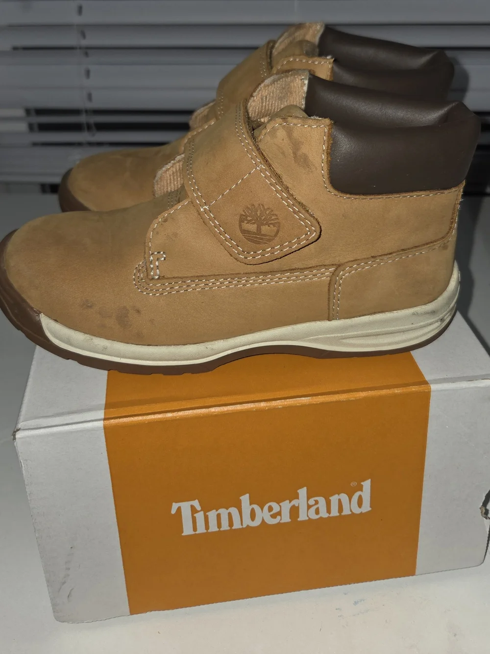 Timberland Kids' Wheat Brown Hook-and-Loop Boots
